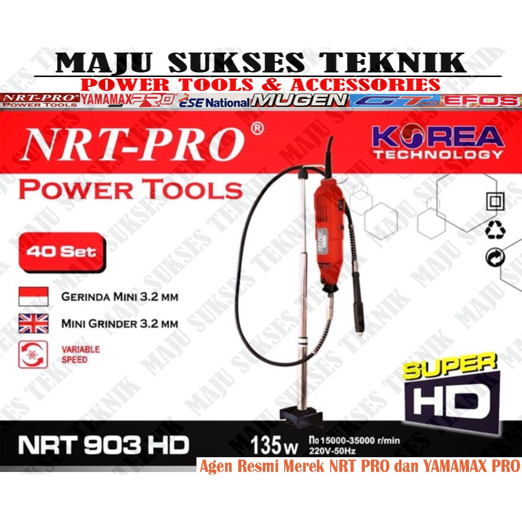 NRT PRO 903 HD + Set  Gerinda Mini / Bubut /Gerinda Mini Set 40 pcs Bor Tuner Mini