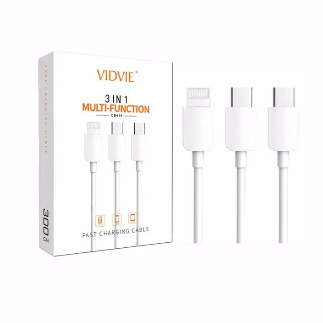 Vidvie 3in1 cable kabel charger data micro lightning iphone type c
