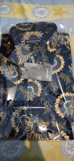 Kemeja Batik Pria Lengan Pendek Bs67 Katun Motif Modern Dixmont Semi Slim Fit Premium
