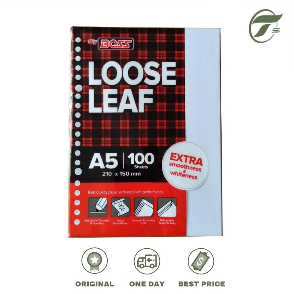 

LOOSE LEAF BBO PLAIN A5 100 / 50 BIG BOSS