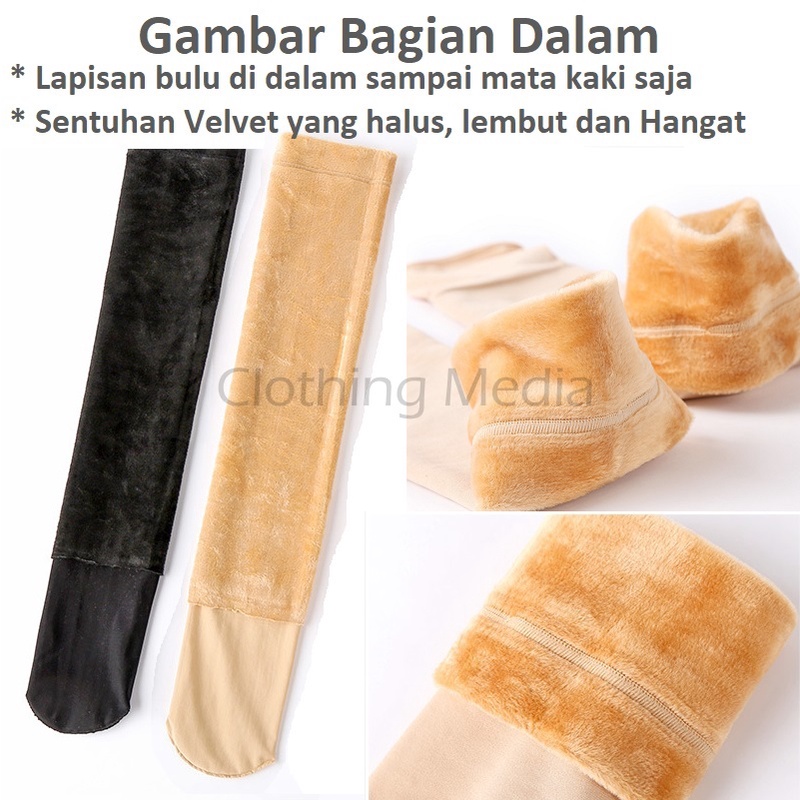 Kaos Kaki Panjang Tebal Bulu Velvet Winter Musim Dingin Overknee Socks Hangat