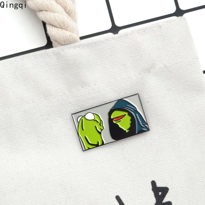 Bros Pin Enamel Desain Katak Pepe Untuk Perhiasan