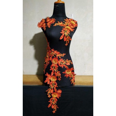 Pondok Gede Store Bordir Renda Tasik Bouhinia Merah Lace Patch Tempel Embroidery