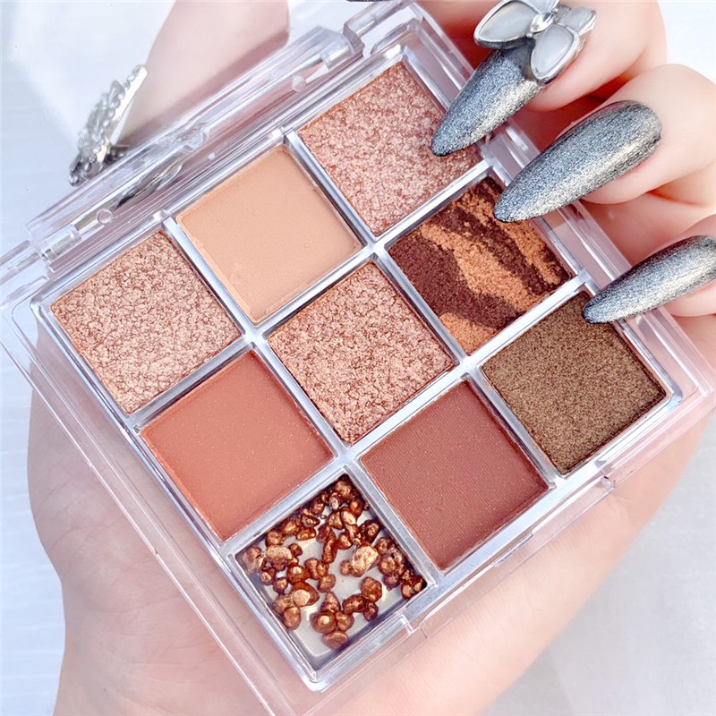 Eyeshadow  MGL 9 Warna Pigmented Eyeshadow Murah Glitter COD!!!