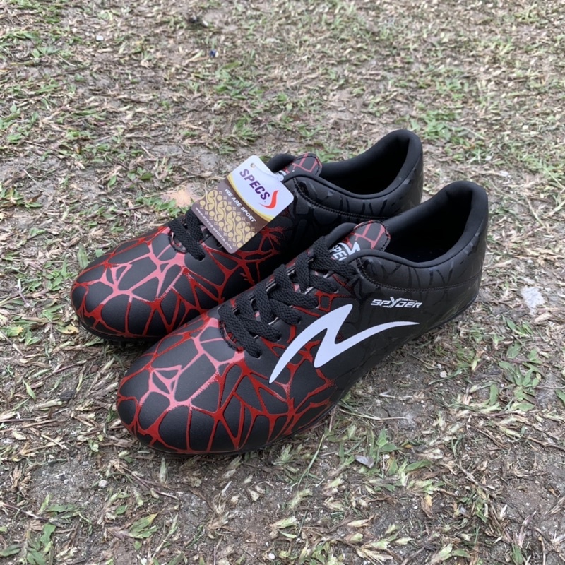 Sepatu Football Specs Black Red Spider Harga Terjangkau Berkualitas - Hitam Merah