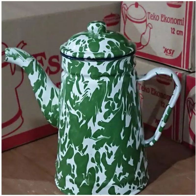 Teko Eskan Gelas Blirik Batik Ekonomi 13 cm Timbangan Kedaung Antik Klasik Jadul