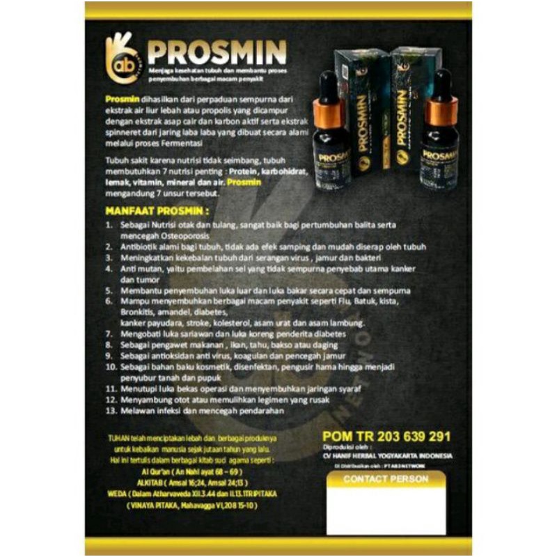 Prosmin Original 1 Botol @10ML - Propolis Mineral Plus