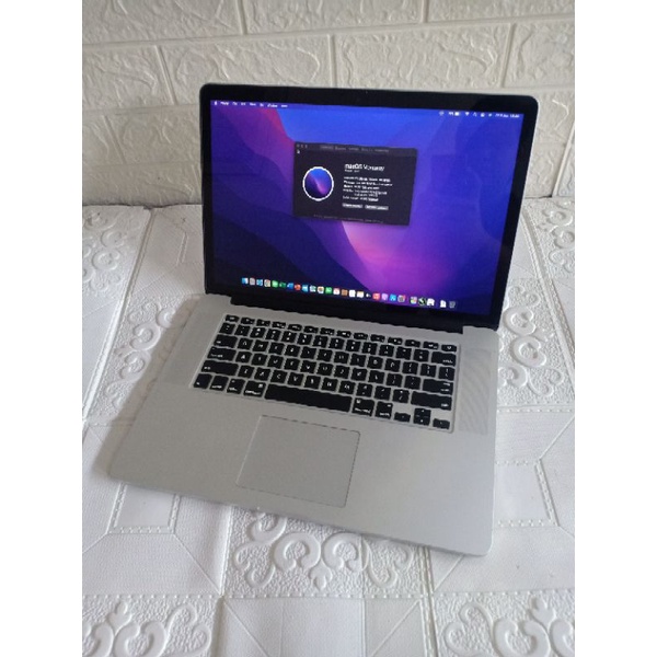 MACBOOK PRO 2015 RETINA 15&quot; CORE i7 RAM 16GB SSD 512GB INTEL IRIS PRO MONTEREY