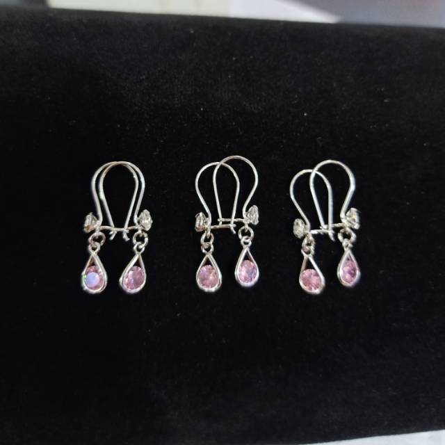 ANTING DEWASA PERAK 925 LAPIS MAS PUTIH