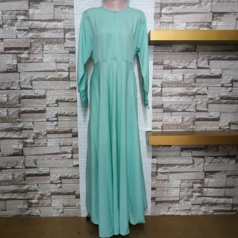 Gamis polos/Gamis reseleting depan/Gamis karet pinggang