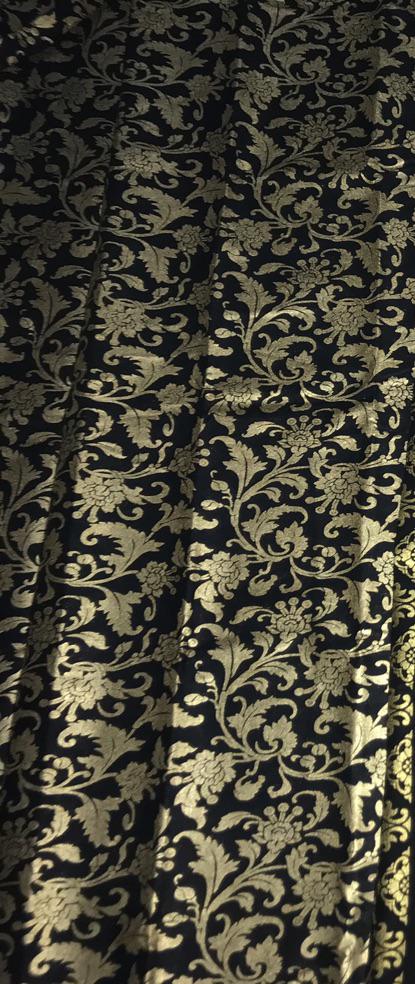 Batik Prada Hitam Daun Dan Embos Pekalongan