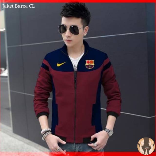FS Jaket Barca CL Jaket Jacket Pria Cowok Cowo Jepang Korea Trendy Modern terkini babyterry merah