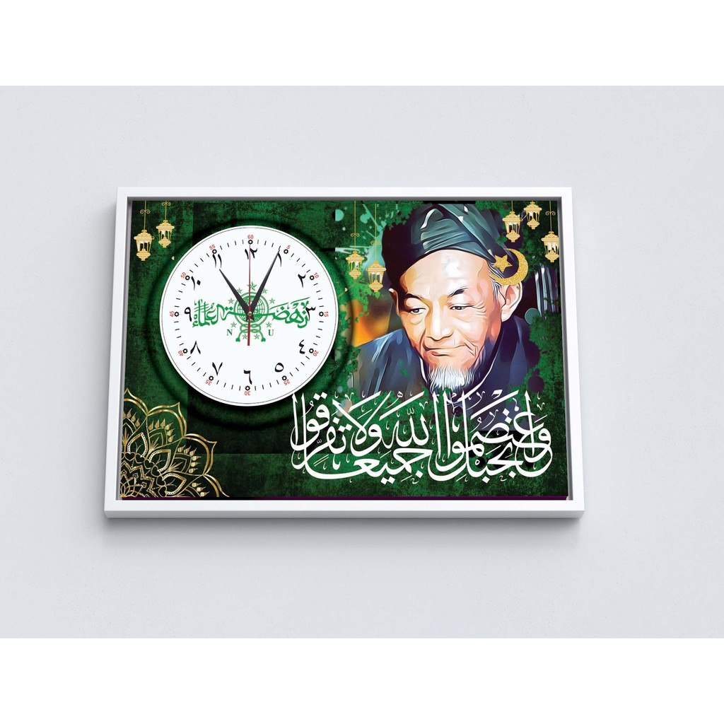 Jam custom Ulama KH HASYIM ASHARI / Photobox / photo custom/  Pictbox Custom Ulama ukuran 20x30 cm