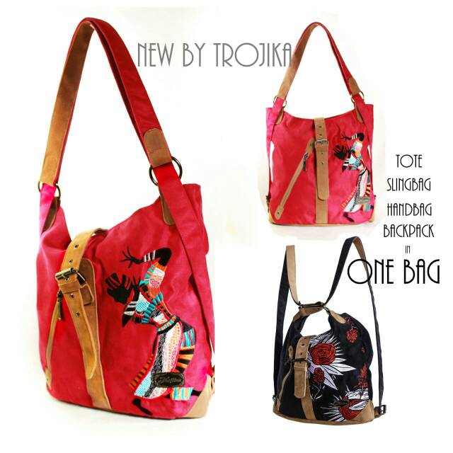Tas Wanita Trojika Totebag Murah/ Tas Cewek Handmade Bermerek/Tas Totebag Branded Wanita Murah