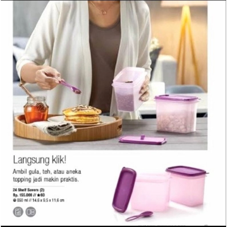 tupperware shelf savers set - wadah gula - wadah kopi -wadah teh - wadah serbaguna
