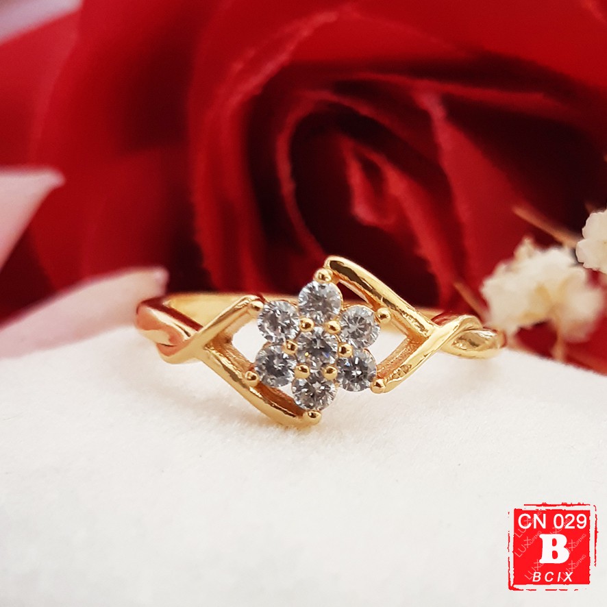 CN 029 Cincin Wanita Dewasa Terlaris Cantik Murah Perhiasan Imitasi Lapis Emas - Luxx Xuping