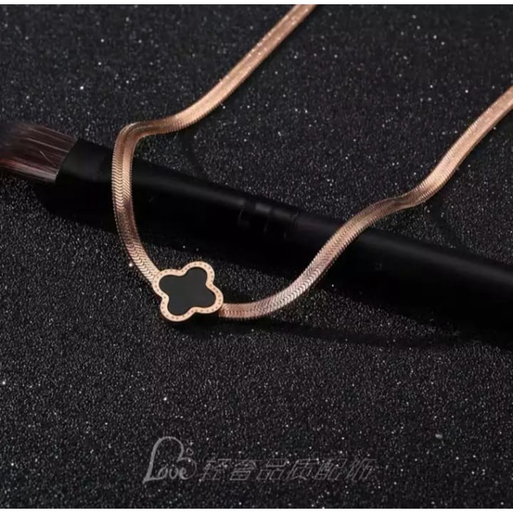 Bayar Ditempat ] Kalung Titanium Rose Gold Liontin Bola Pasir / Kalung Wanita / Kalung Titanium Asli Anti Karat Selamanya / COD / Kalung Korea / TERBARU