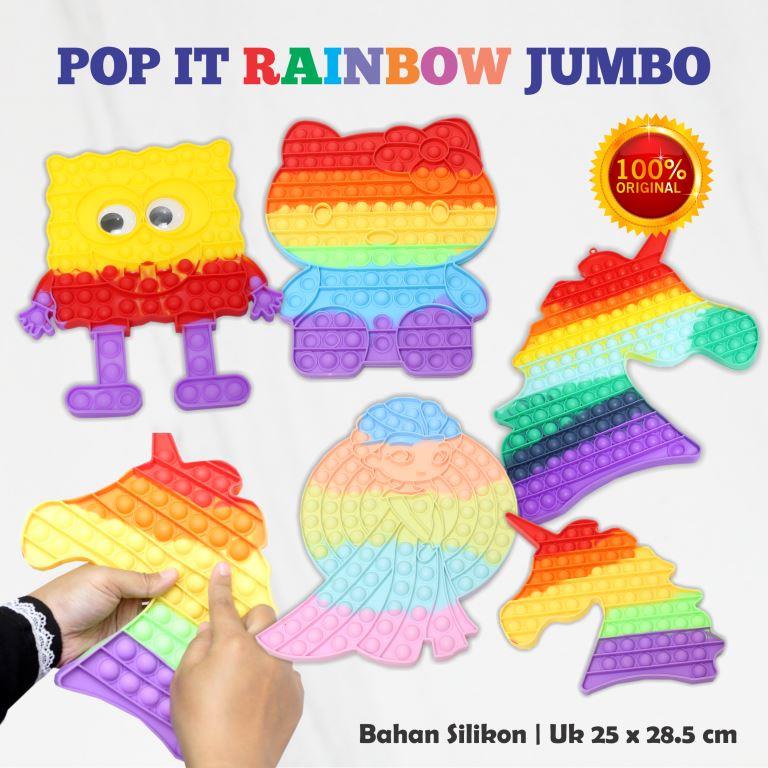 Mainan Pop it / Pop it Murah : Mainan Pop It Anak Rainbow Ukuran Besar Bahan Silicon Original Hello 