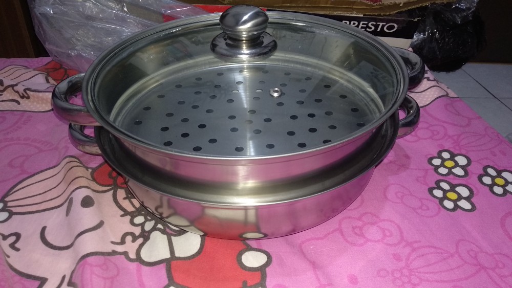 Panci Steamer Panci Kukus Susun Stainless Steel Double Pan Serbaguna