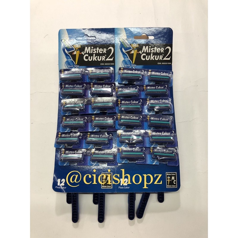 ALAT CUKUR isi 24PCS CUKURAN JENGGOT ALAT CUKUR KUMIS -MISTER CUKUR BIRU