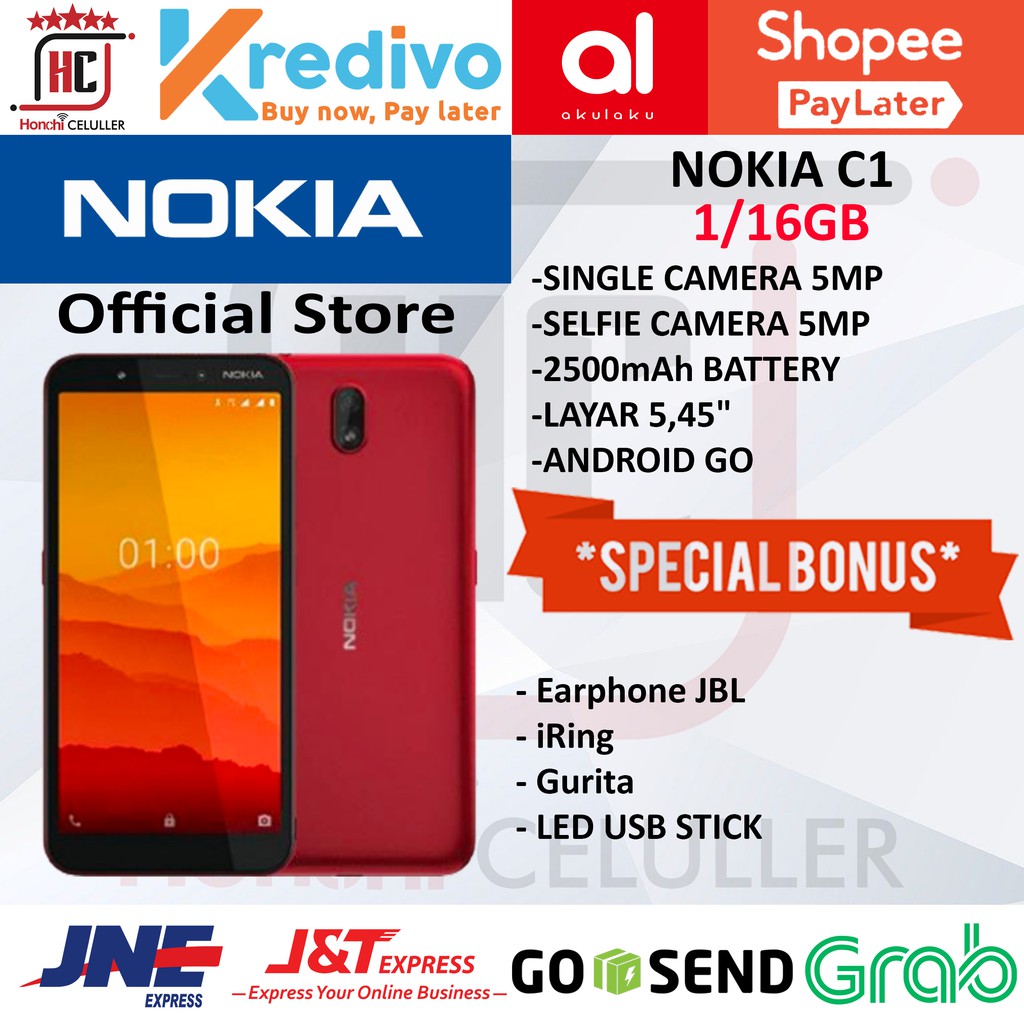 NOKIA C1 RAM 1GB ROM 16GB 1/16GB GARANSI RESMI NOKIA INDONESIA