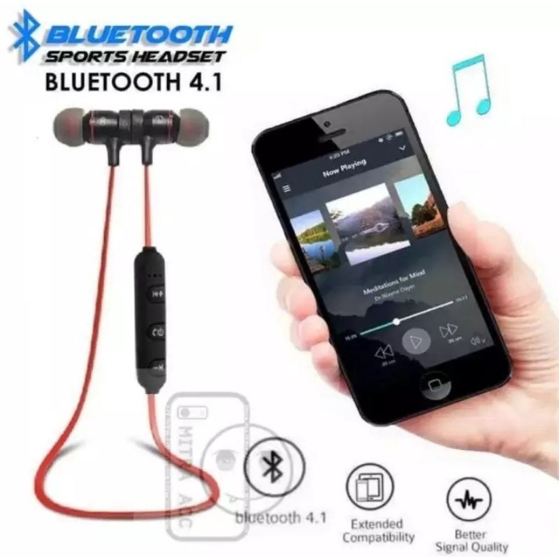 Headset Bluetooth Magnet Handsfree Wireless Magnet Earphone Sport Magnet Bluetooth