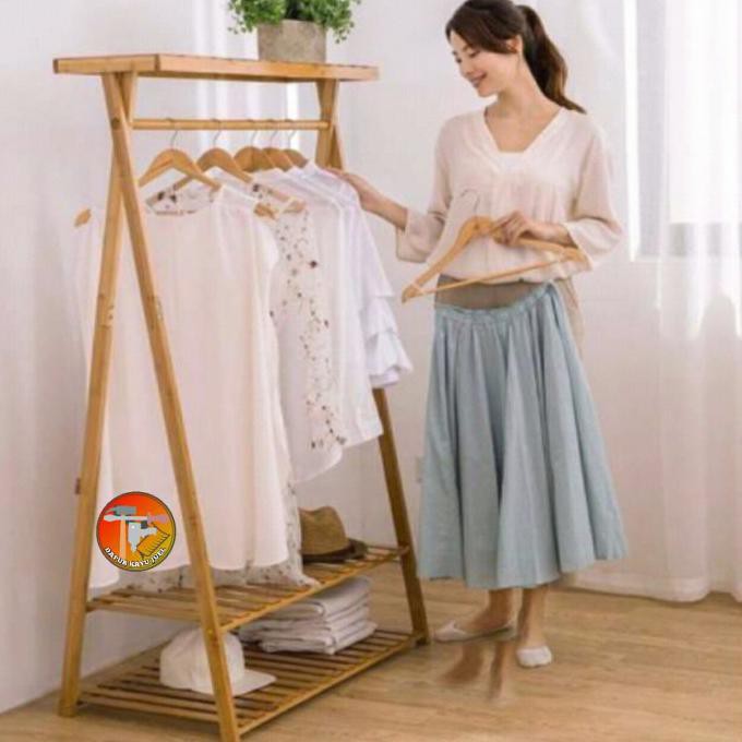 Rak Baju Kayu Jati Belanda Kaktiara_