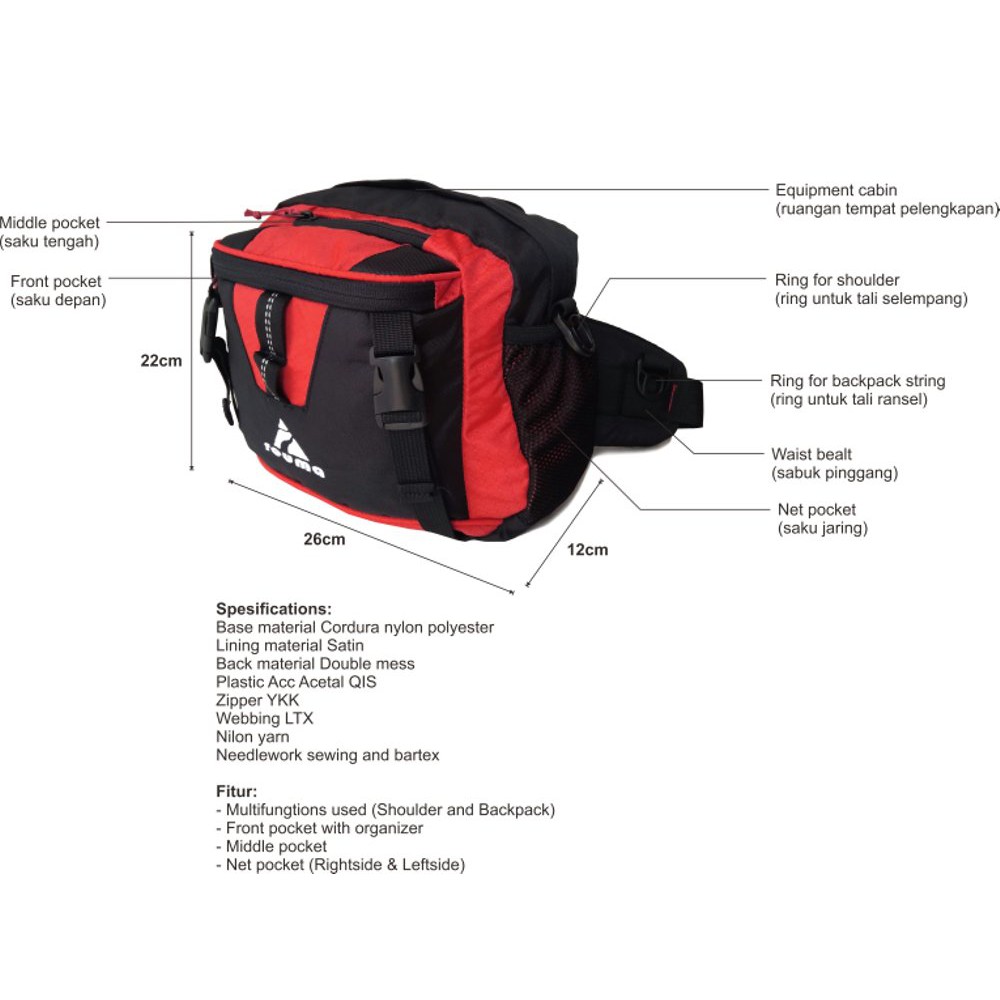 JUAL WAISTPACK/LUMBARPACK/TAS PINGGANG MULTIFUNGSI FOR MOTOCROSS AND BICYCLING TERSEDIA