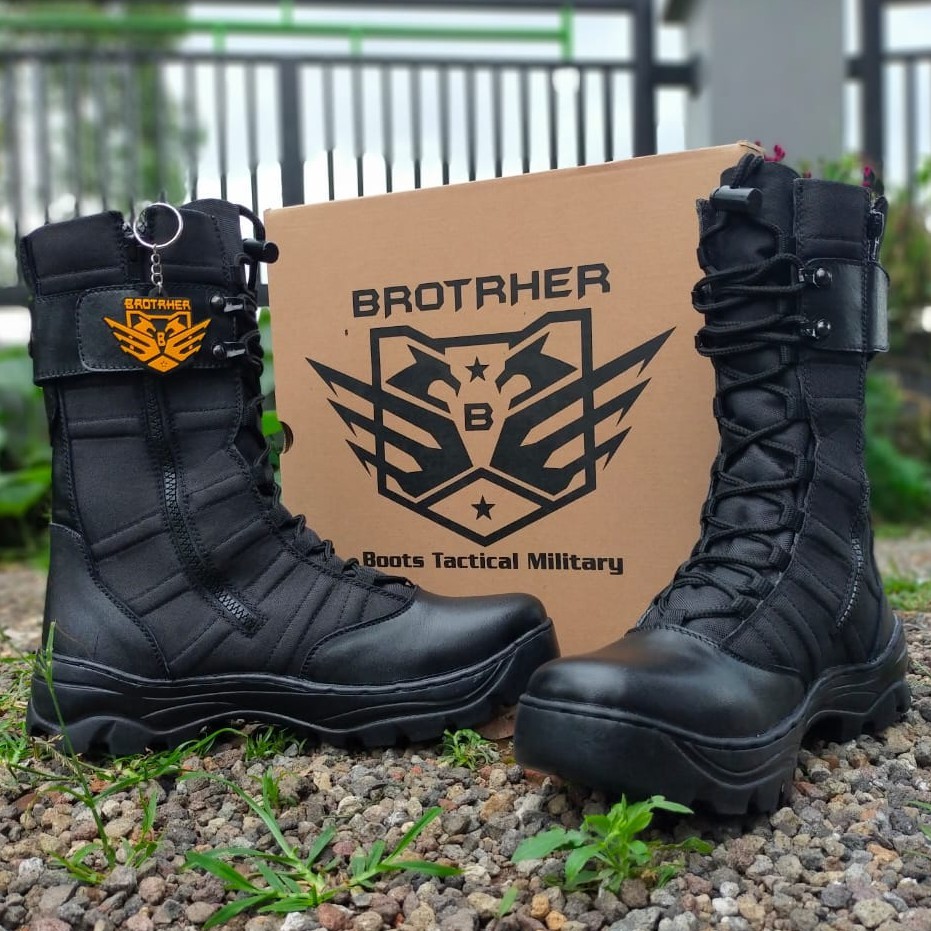 SEPATU PDL NINJA KILAP BROTRHER KULIT ASLI SEPATU PDL TNI POLRI SECURITY SATPAM SEPATU BOOTS PRIA