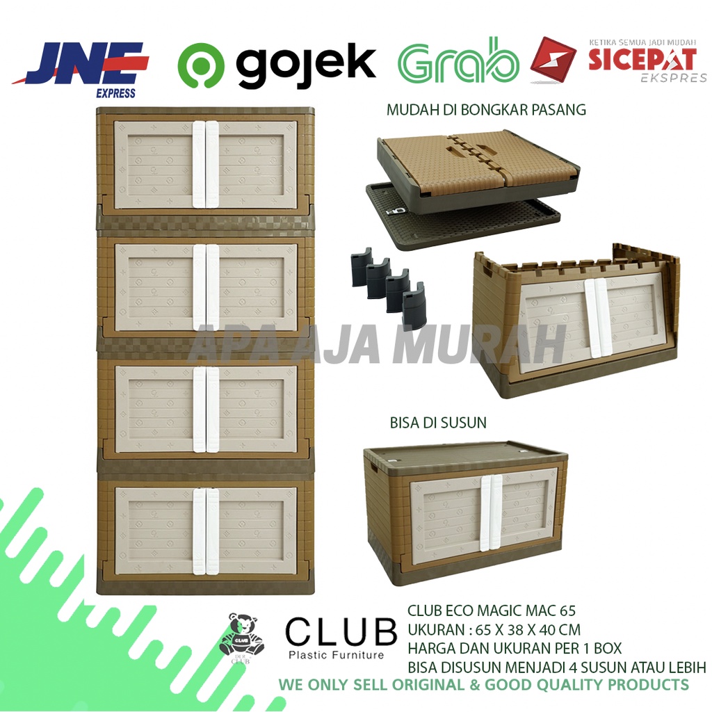 LEMARI PAKAIAN PLASTIK CLUB ECO MAGIC CABINET MAC 65 / BOX PENYIMPANAN SERBAGUNA CLUB ECO MAGIC CABI