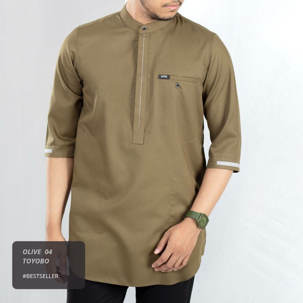 BAJU KOKO KURTA PAKISTAN PAKAIAN MUSLIM PRIA BAHAN TOYOBO WARNA NAVY HITAM OLIVE PINK ABU CHOCOMILK