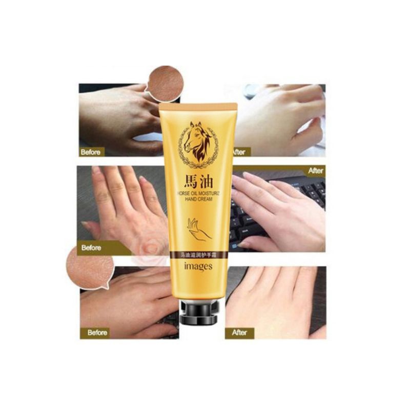 Images Horse Oil Hand Cream / Krim Melembabkan Kulit Tangan Kaki Kering Kasar &amp; Tumit Pecah-Pecah / Hand Cream Anti Aging Mencegah Keriput / Krim Perawatan Kulit Tangan Kaki Kering &amp; Pecah-Pecah /Lotion Pelembab Kulit Tangan &amp; Kaki /Krim Mencerahkan Kulit