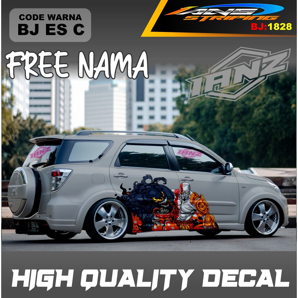 STICKER DECAL  MOBIL TERIOS / STIKER MOBIL GRAND LIVINA / VARIASI STIKER MOBIL AVANZA / STIKER MOBIL XENIA / STIKER MOBIL