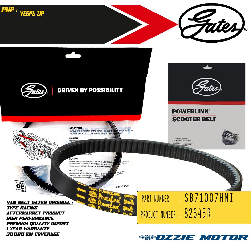 VAN BELT GATES VANBELT V BELT VBELT V-BELT GATES POWERLINK 82645R | SB71007HMI VESPA ZIP 100 VANBELT RACING 100% ORIGINAL