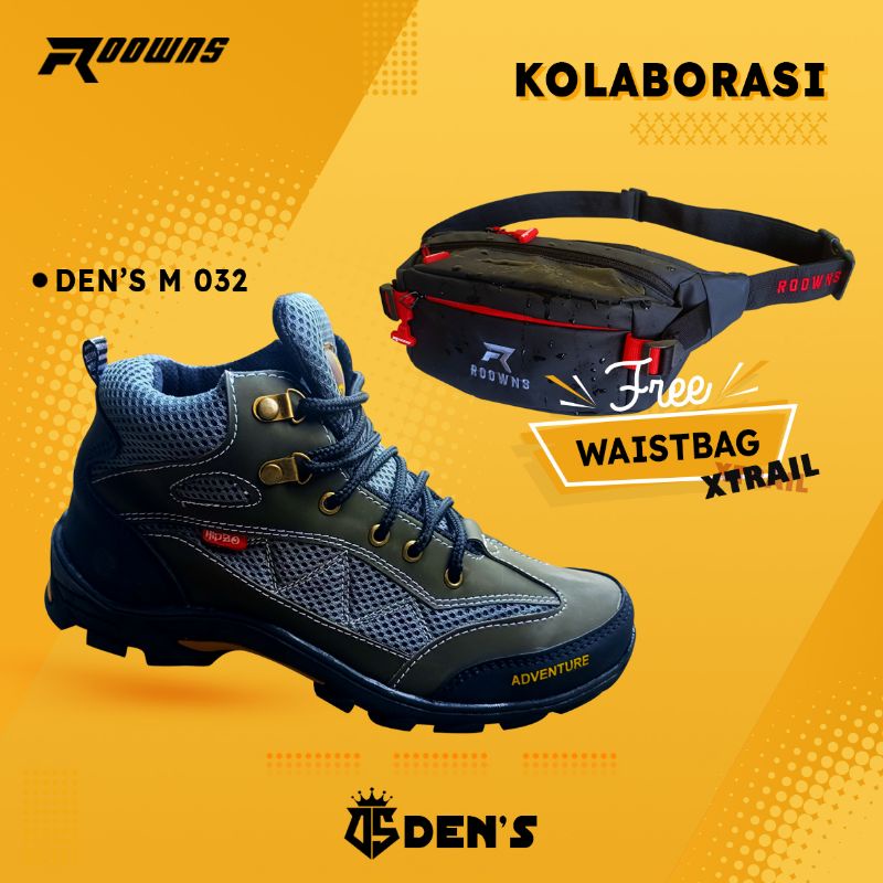 Sepatu Gunung Pria Wanita Hiking Casual Mendaki Adventure Touring Outdoor Roowns Free Waistbag Xtrail