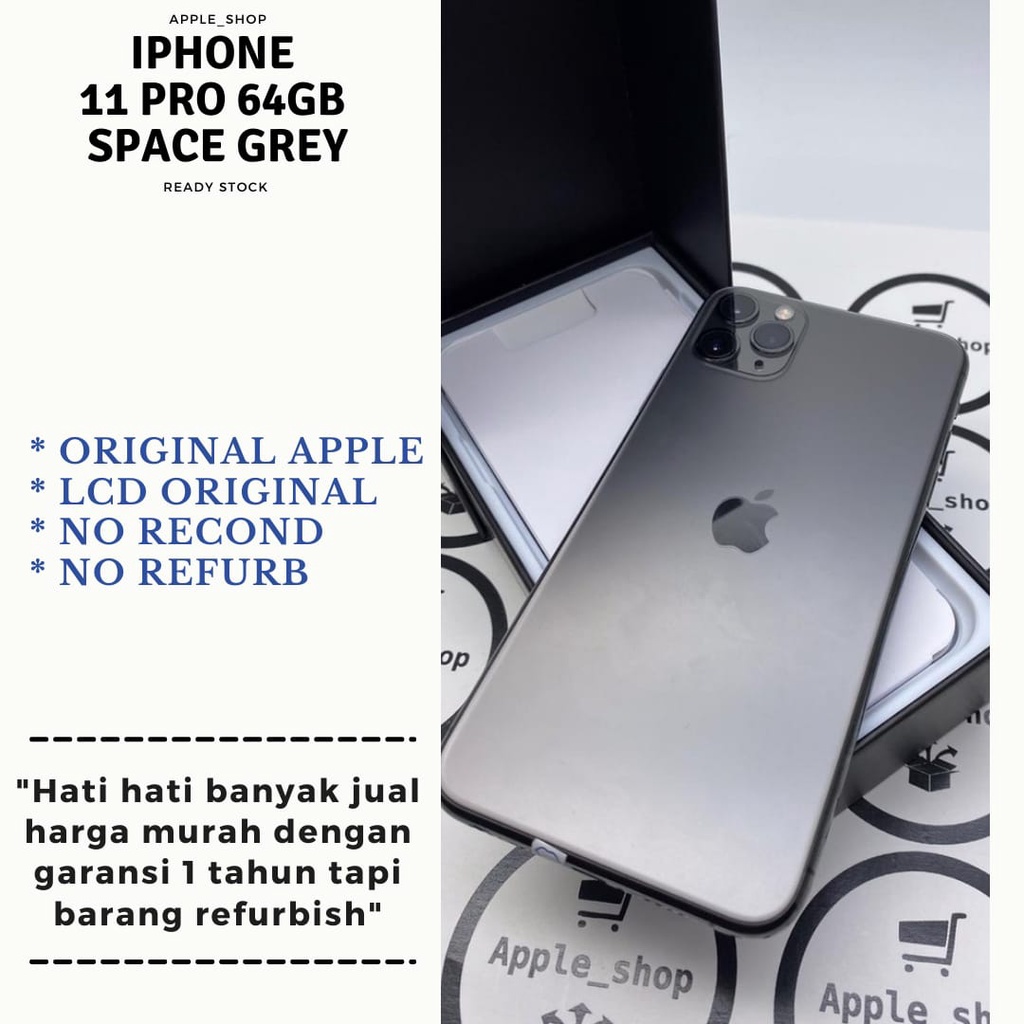 iPhone 11 Pro 64gb Grey Lcd Original Mulus Original Bukan Refurbish / Rekondisi