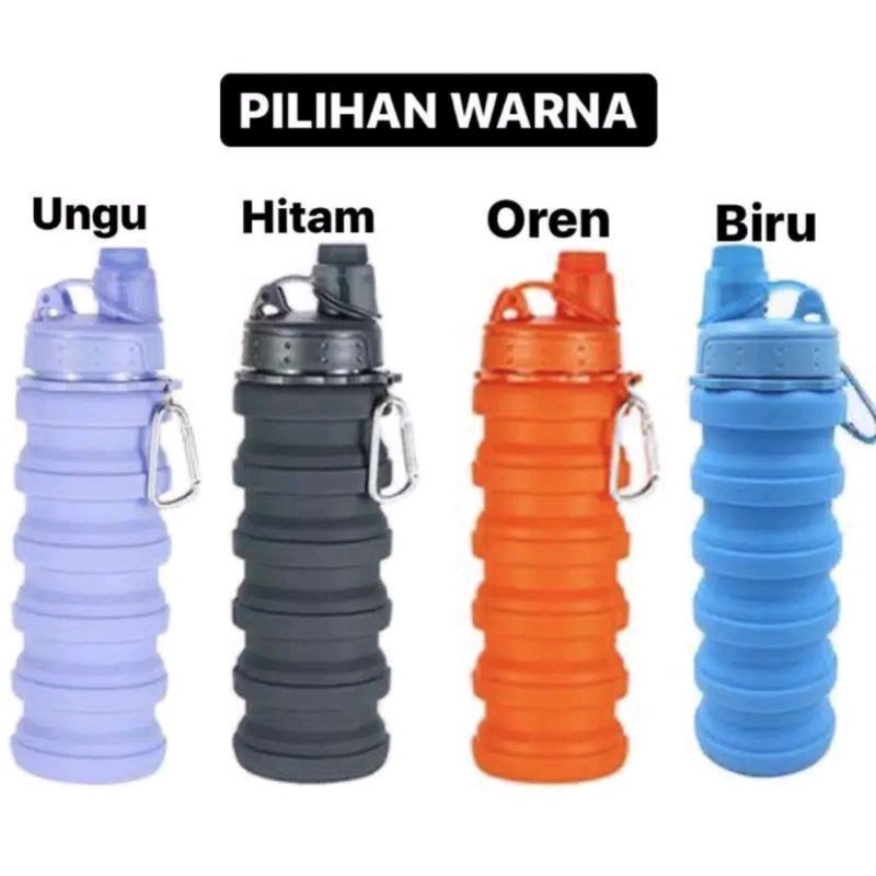 Botol Minum Lipat Portable Silicon 500ml Foldable Bottle