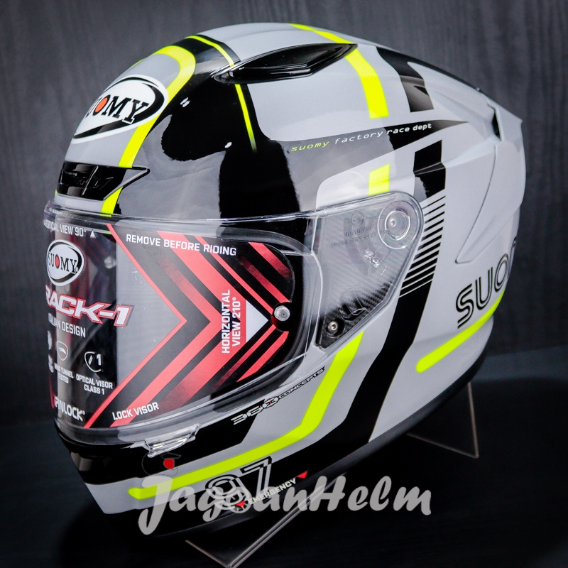 SUOMY HELM TRACK 1 NINETY SEVEN | GREY YELLOW | TRACK1 SINGEL VISOR