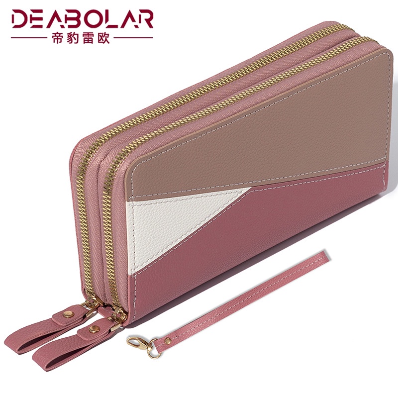 DOMPET PANJANG WANITA PREMIUM GASTELLA WA575P3 BATAM IMPORT 2 RESLETING KULIT PINK MUAT HP BESAR KARTU UANG KOIN TALI PENDEK CEWEK BRANDED MURAH KEKINIAN