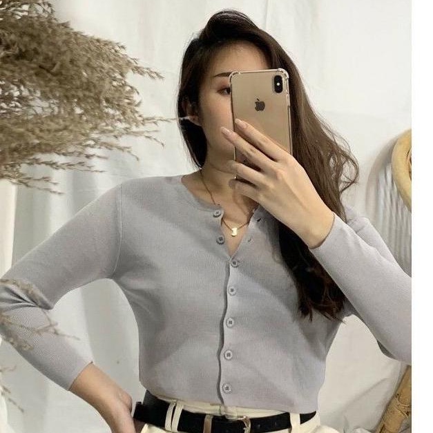 Crop top Cardigan Rajut Wanita / Kardigan Crop Angel lengan panjang