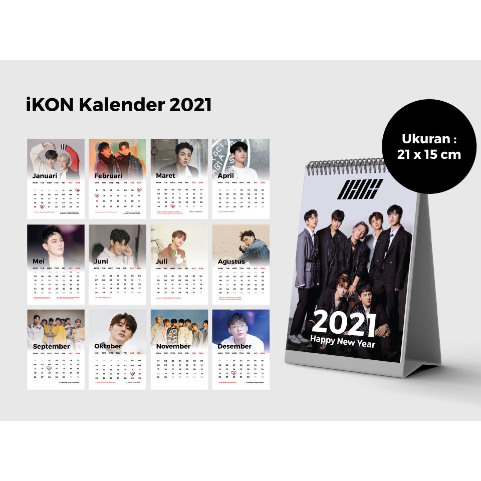 

[READY STOCK] Kalender Meja iKON / Kalender iKON / Kalender iKON OT7