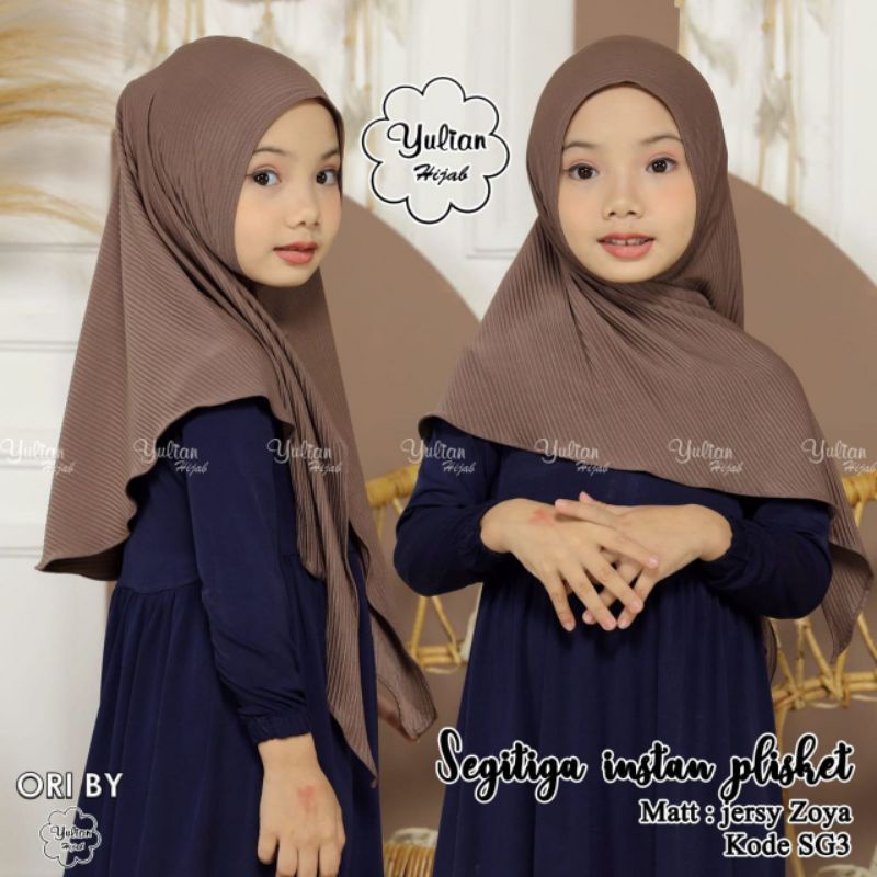 segitiga instan anak PLISKET jilbab anak PLISKET terbaru jilbab anak instan Jersey segiempat jahit d