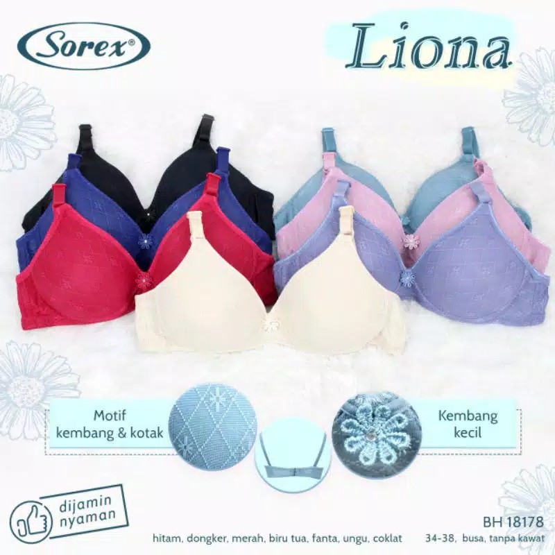 babybear Bra BH Sorex 18178, 34179 Tanpa Kawat Busa Tipis