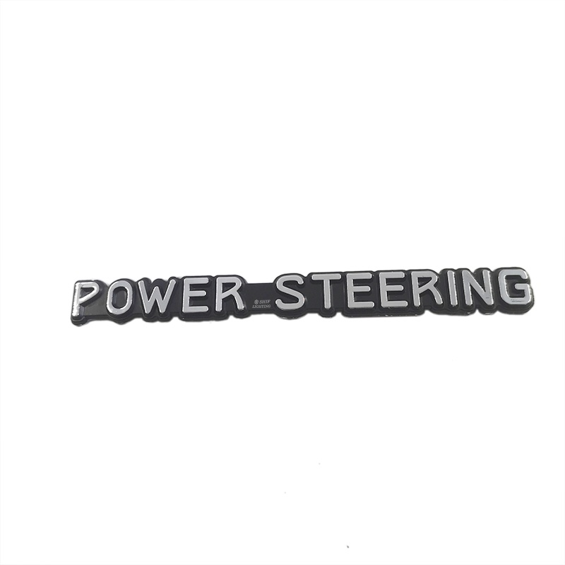 1pc Stiker Emblem Logo Power Steering Bahan ABS Untuk Dekorasi Mobil