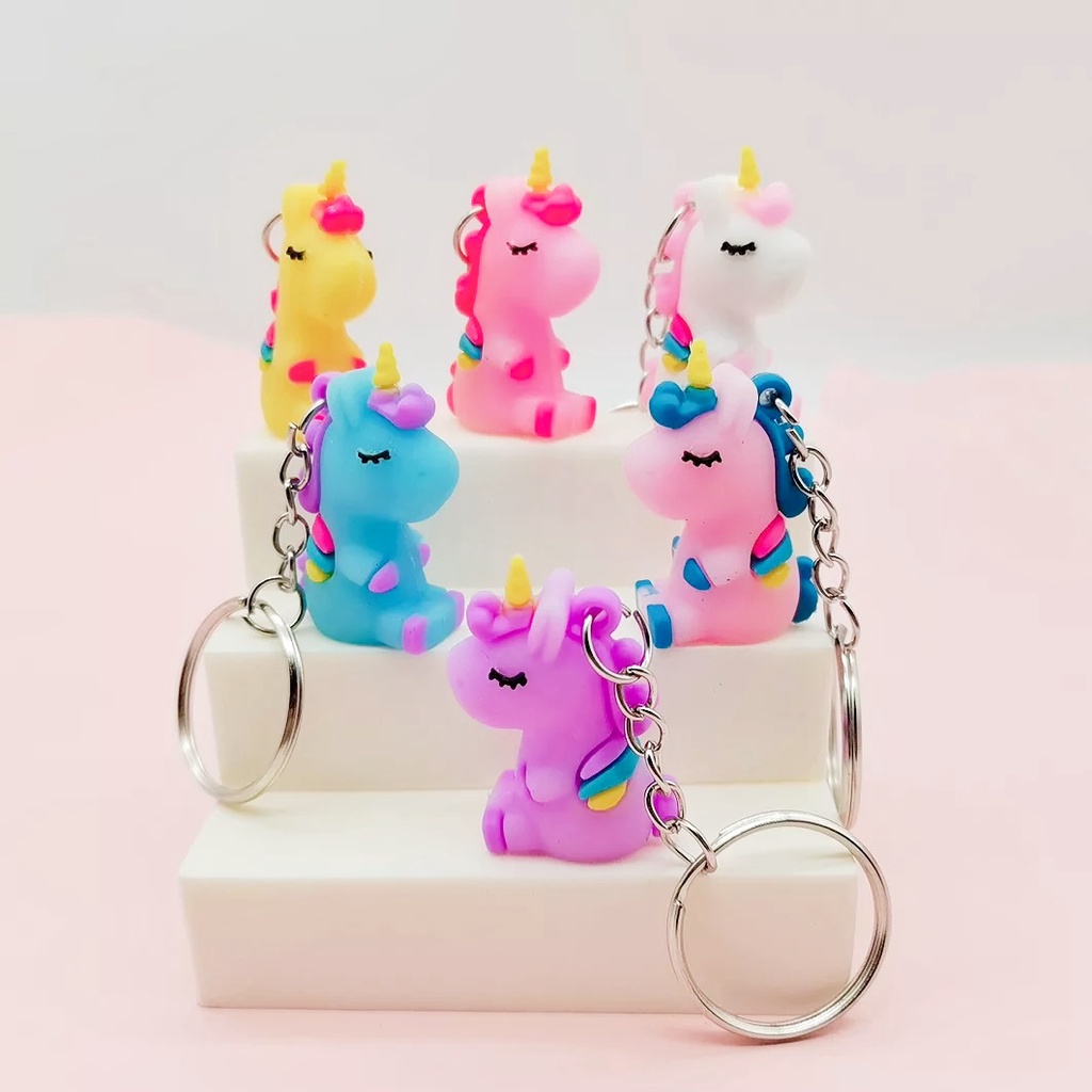 GANTUNGAN KUNCI UNICORN DUDUK // Ganci Karakter Unicorn Unik Lucu | Gantungan tas | Bag Charm | Souvenir Murah | Keychain | COD