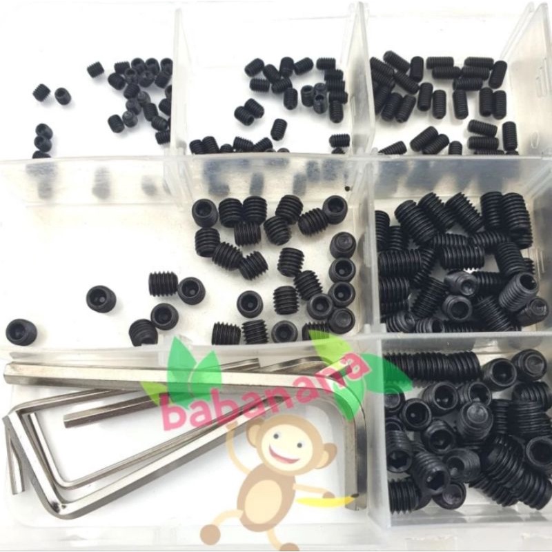 300pcs Grub Hex set M3 M4 M5 M6 M8 black alloy steel kit RC screw