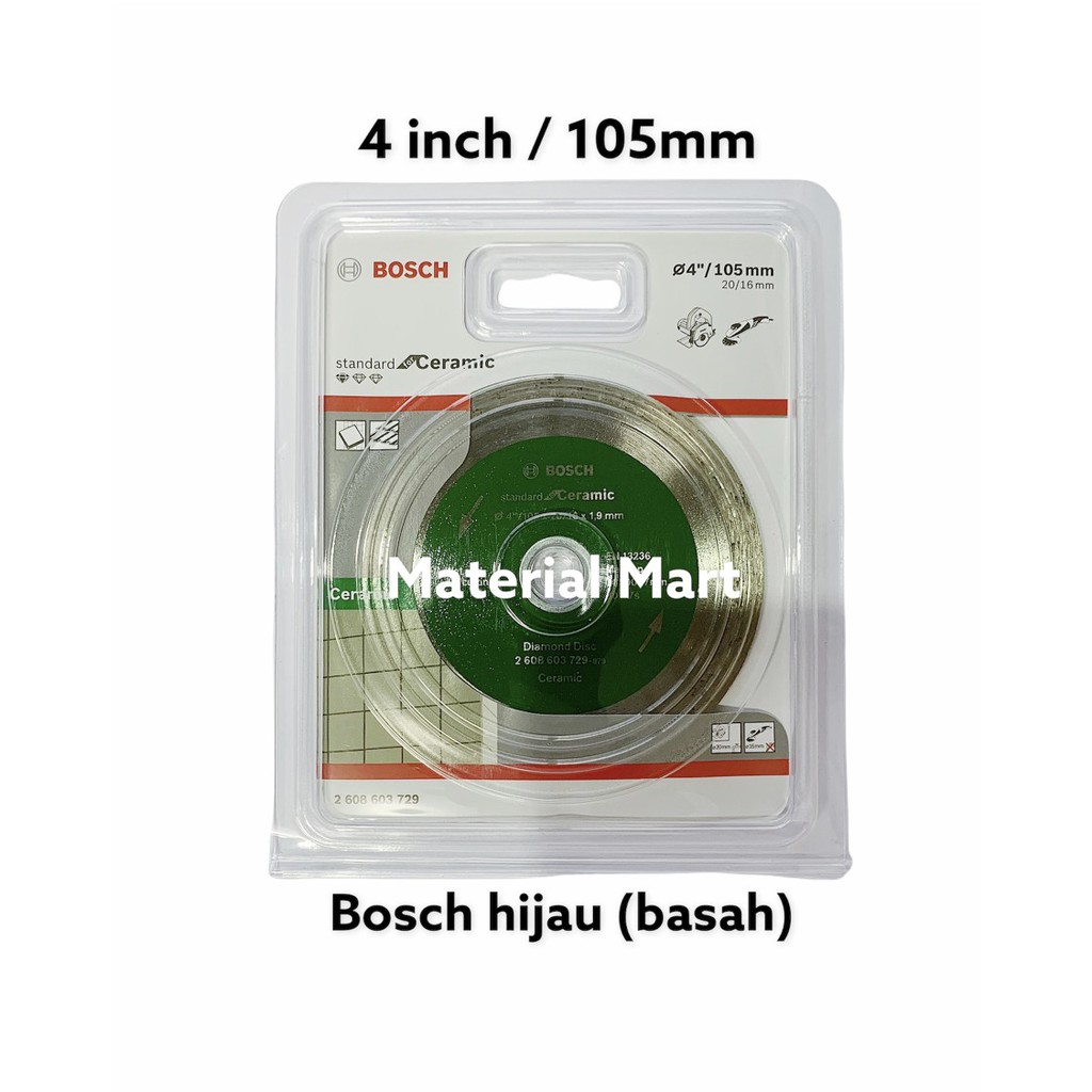 Diamond Wheel Bosch ASLI | Mata Gerinda Potong 4 | Pisau Potong Keramik | Material Mart