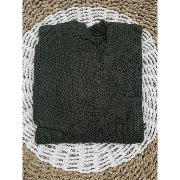 Outer Rajut GRB Premium (7GET) Cardigan Crop/Basic Cardy Allsize-ARMY