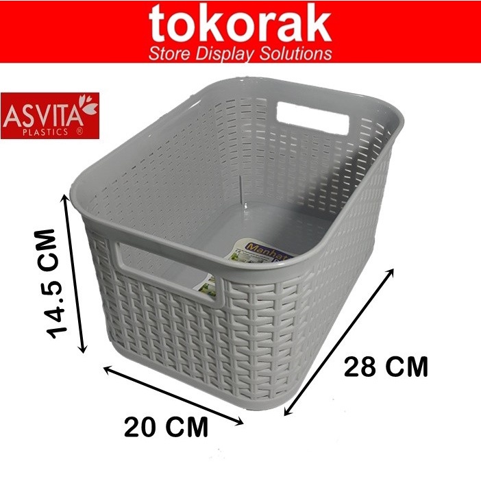 ASVITA KERANJANG MANHATTAN BK284 STORAGE BASKET KERANJANG PLASTIK SEGI