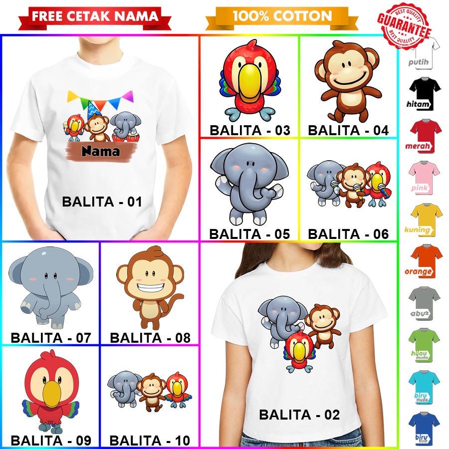 [FREE NAMA] Baju Kaos COUPLE  ANAK DAN DEWASA BABA LILI TATA  BANYAK MOTIF